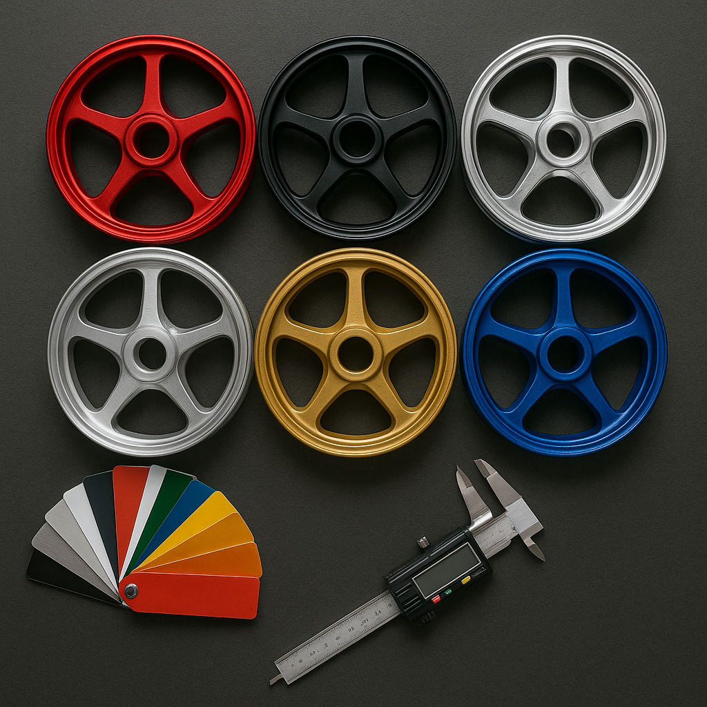 Custom finish options for forged motorcycle wheels