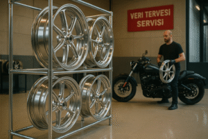 Forged motorcycle wheels in a premium Istanbul workshop