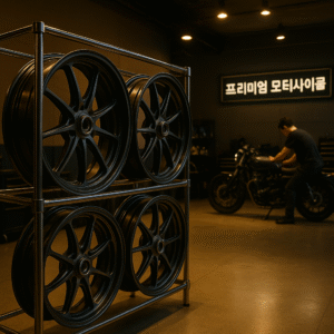 Forged motorcycle wheels in a premium Seoul workshop