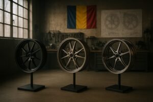 Forged motorcycle wheels in a premium custom workshop in Bucharest