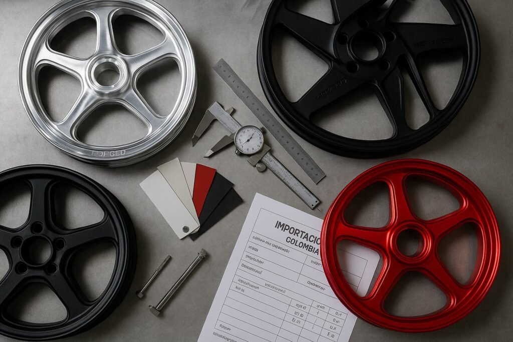 Custom forged motorcycle wheel finish and sizing options