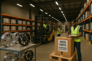 Motorcycle wheel import warehouse in South Africa handling forged wheels