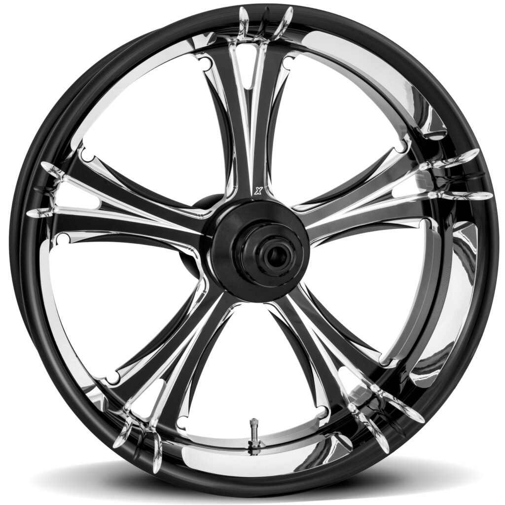 Classic five-spoke hot-rod wheel style for Harley Road Glide custom builds
