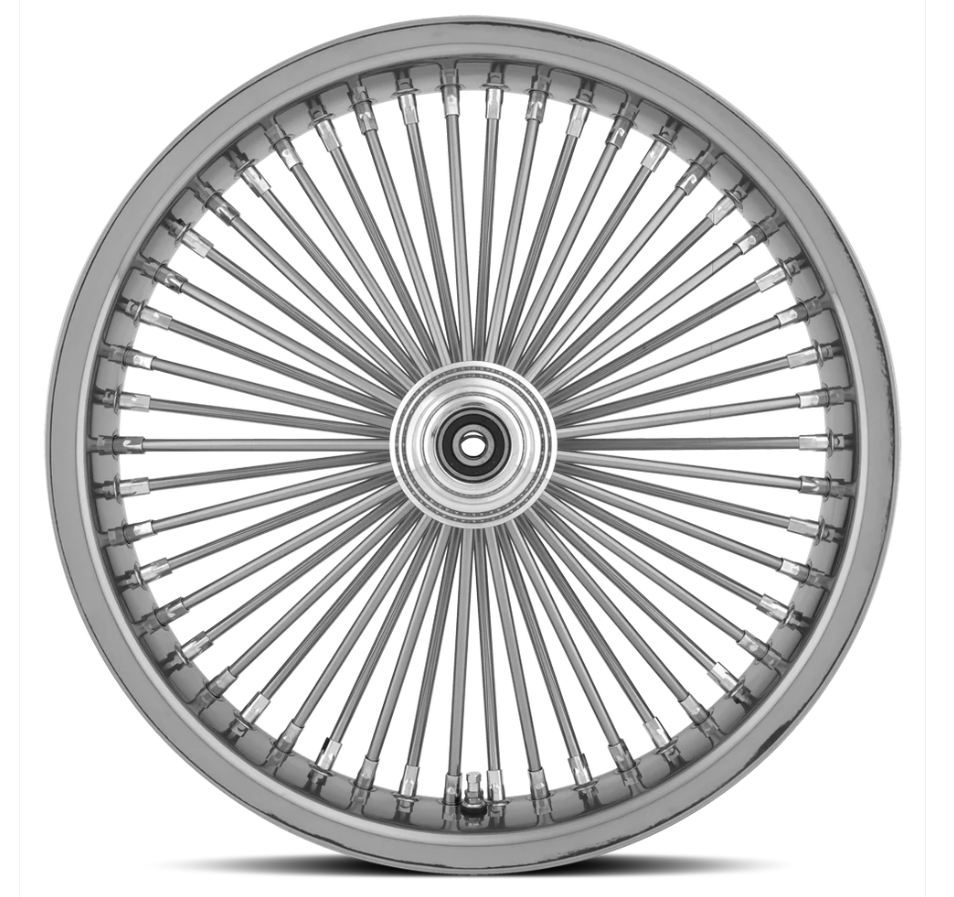 Fat-spoke wire wheel style for Harley Road Glide custom builds