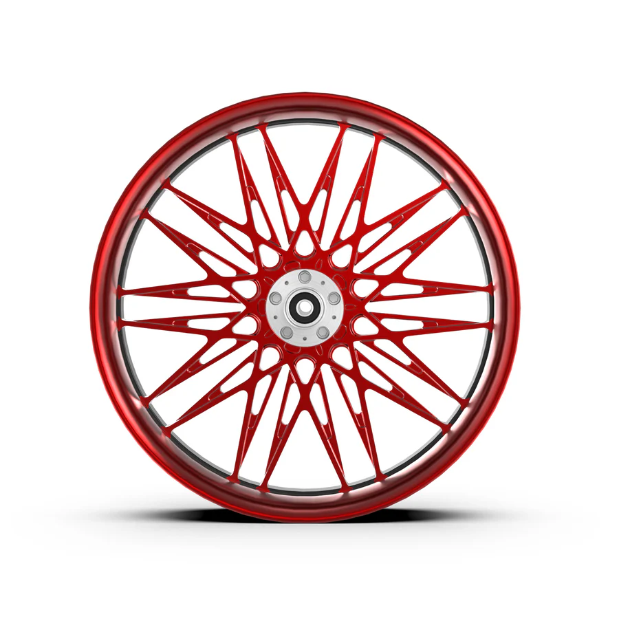 DNA Specialty Flake forged billet wheel for custom Harley motorcycle