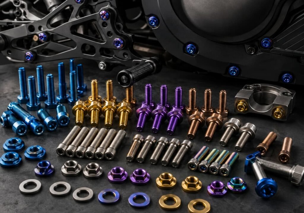 Anodized grade 5 titanium motorcycle bolt kit, FLEXIMOTO