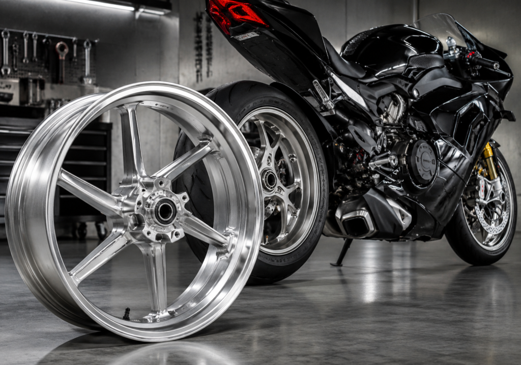 Custom forged aluminum motorcycle wheel, FLEXIMOTO