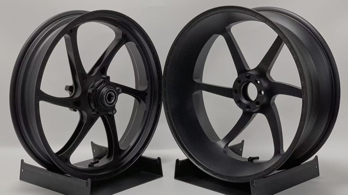 Matte black 6-spoke forged wheel set for MV Agusta